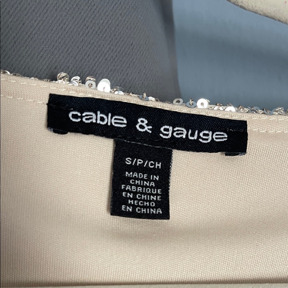 Cable & Gauge Beige Women's Bag with Sequin Detail